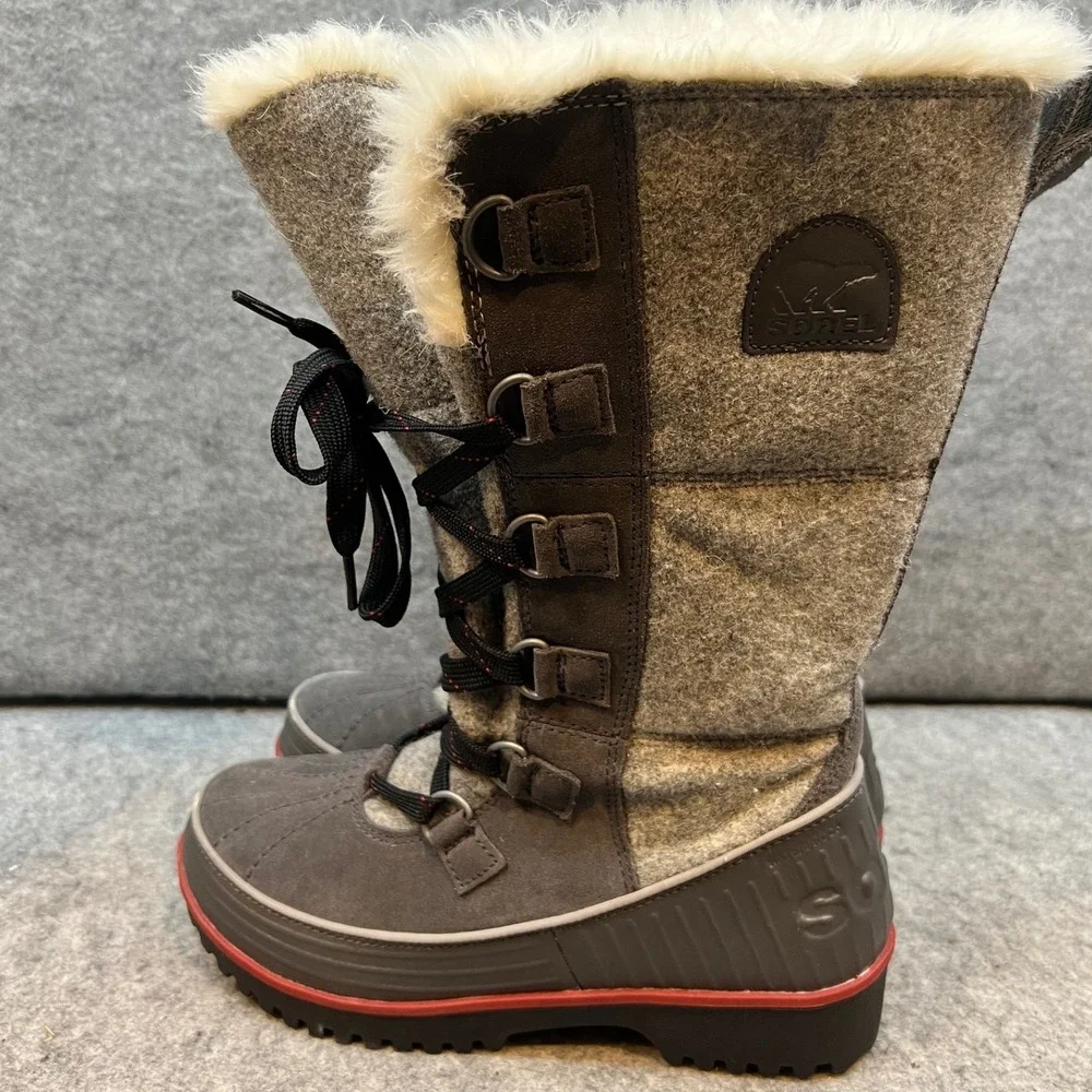 Sorel Joan of Arctic Gray Waterproof Winter Snow Boots Tall‎ Lace Up Womens6